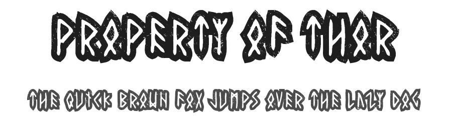 Property of Thor by Woodcutter β Dingbats Font