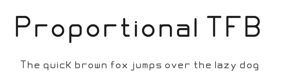 Proportional TFB by zanatlija — Sans Serif Font