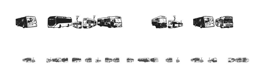 Public Transport by Vladimir Nikolic — Dingbats Font