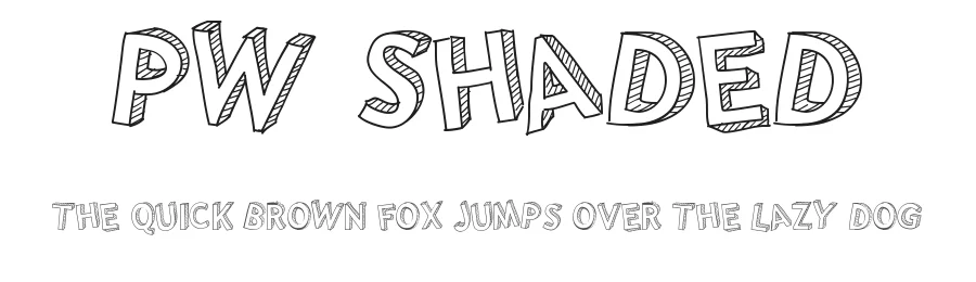 PW Shaded by Peax Webdesign — Decorative Font
