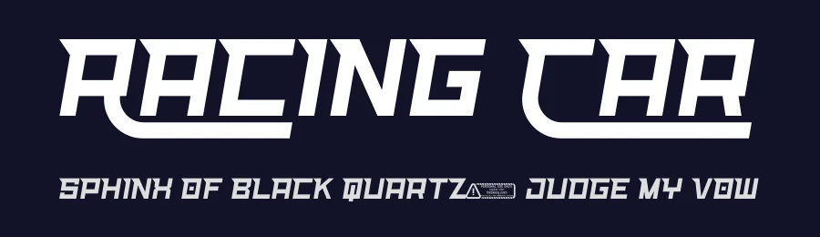 Racing Car by Kong Font — Display Font — thumbnail 2