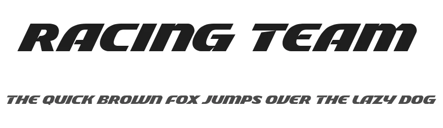 Racing Team by Mocha Frappuccino — Display Font