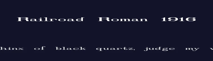 Railroad Roman 1916 by "E.V." Norat II — Decorative Font — thumbnail 2