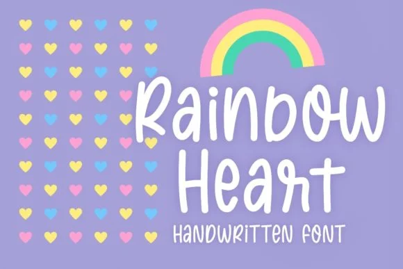 Rainbow Heart Font by Jyllyco — Script Handwritten Font