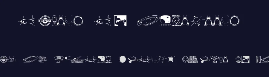 Rangers Ray Rocketeers JL by Jeff Levine — Dingbats Font — thumbnail 2
