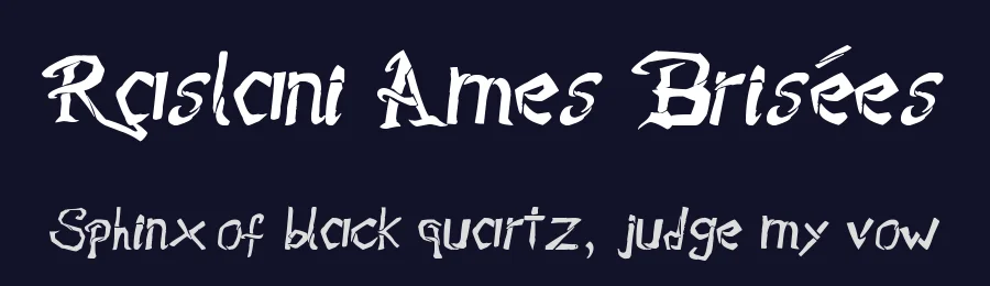 Raslani Âmes Brisées by Raslani Shaashimov — Decorative Font — thumbnail 2