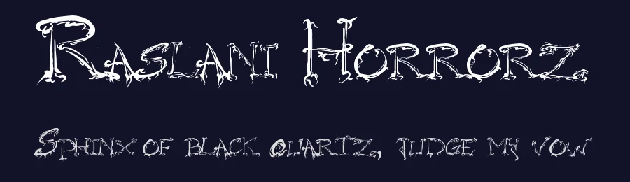 Raslani Horrorz by Raslani Shaashimov — Decorative Font — thumbnail 2