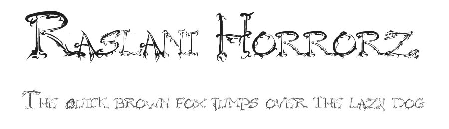 Raslani Horrorz by Raslani Shaashimov — Decorative Font