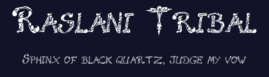 Raslani Tribal by Raslani Shaashimov — Decorative Font — thumbnail 2