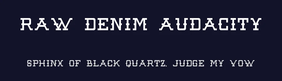 Raw Denim Audacity by Out of Step Font Company — Decorative Font — thumbnail 2