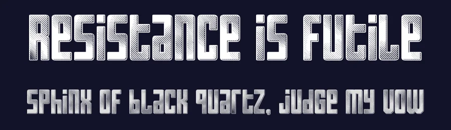 Resistance is Futile by imagex — Display Font — thumbnail 2