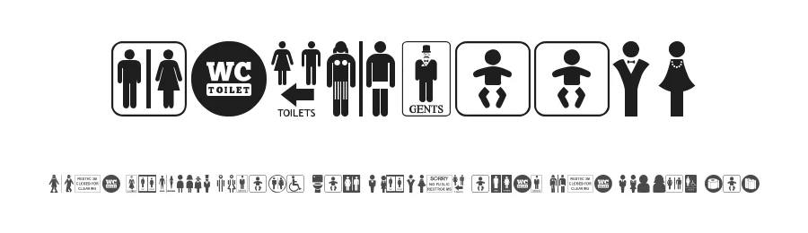 Restroom by Woodcutter — Dingbats Font