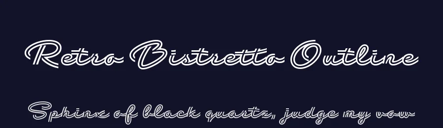 Retro Bistretto Outline by Roland Huse Design — Script Handwritten Font — thumbnail 2