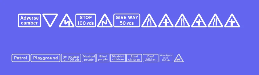 Road Caution Signs UK Part 1 by Jay Gregory — Dingbats Font — thumbnail 3