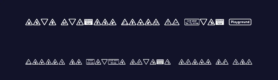 Road Caution Signs UK Part 1 by Jay Gregory — Dingbats Font — thumbnail 2