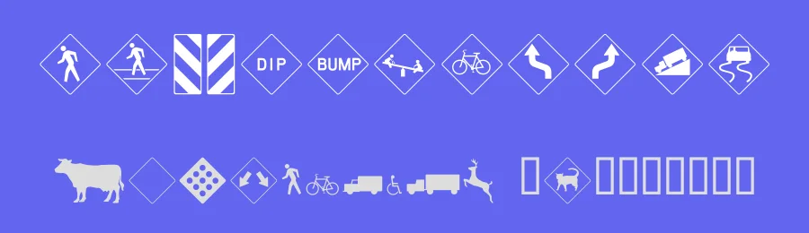 RoadSign + Warning by Benn Coifman — Dingbats Font — thumbnail 3