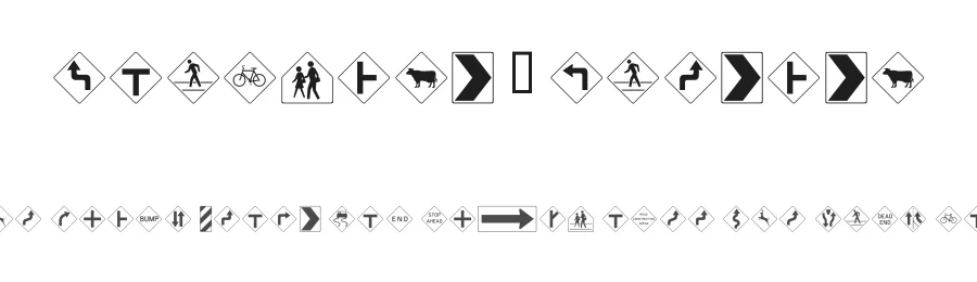 RoadSign + Warning by Benn Coifman — Dingbats Font
