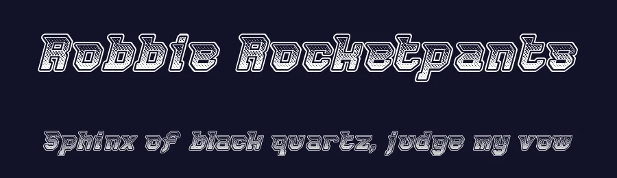 Robbie Rocketpants by Anthony Robinson — Display Font — thumbnail 2