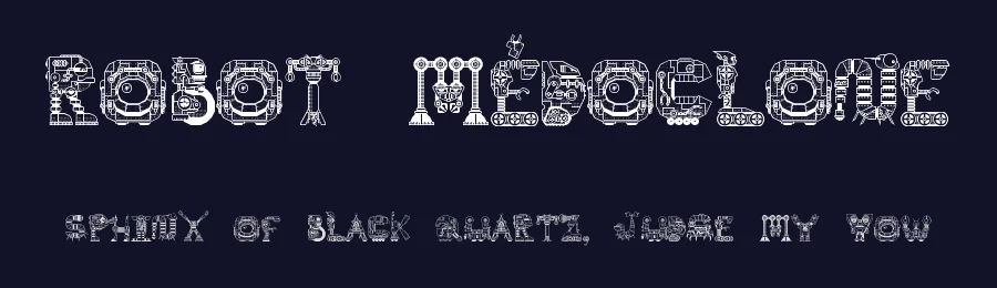 Robot Médoclone by Médéric Niot — Decorative Font — thumbnail 2