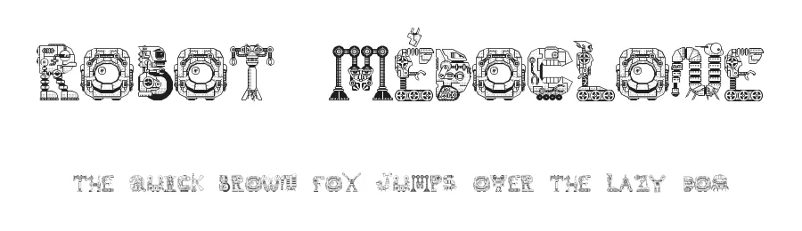 Robot Médoclone by Médéric Niot — Decorative Font