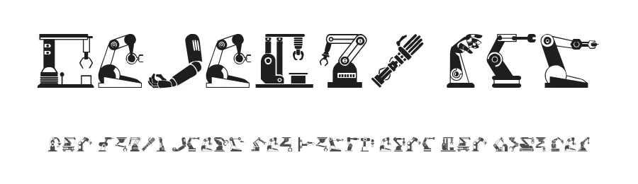 Robotic Arm by Woodcutter — Dingbats Font