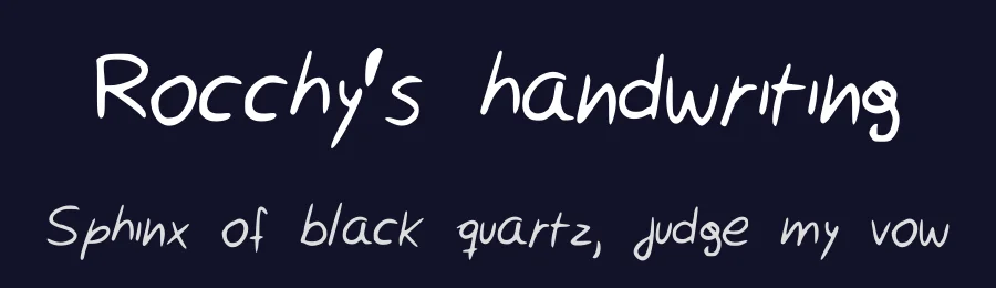Rocchy's handwriting by Rocchy Benitez — Script Handwritten Font — thumbnail 2