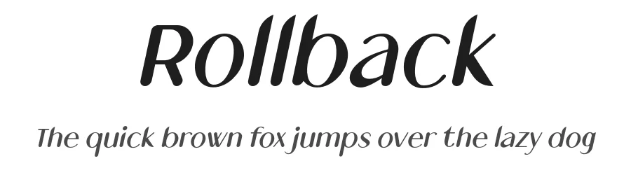 Rollback by Wildan Type — Sans Serif Font