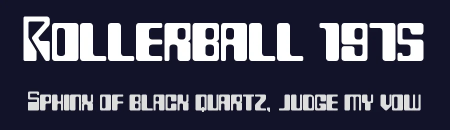 Rollerball 1975 by Anthony Robinson — Display Font — thumbnail 2