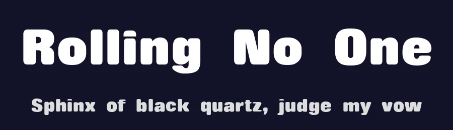 Rolling No One by Dieter Steffmann — Sans Serif Font — thumbnail 2