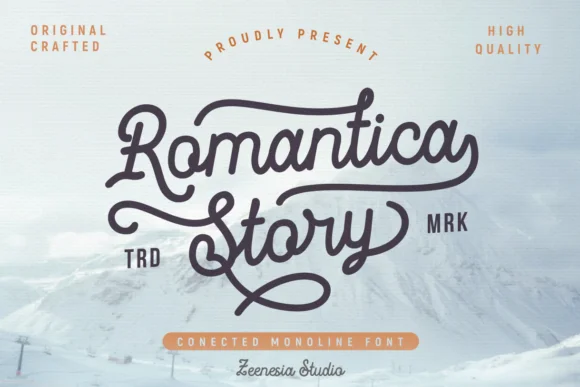 Romantica Story Font by zeenesia โ Script Handwritten Font