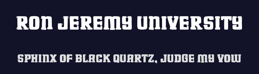 Ron Jeremy University by Woodcutter — Decorative Font — thumbnail 2