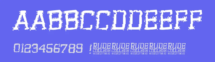 Rude College by Woodcutter — Decorative Font — thumbnail 3