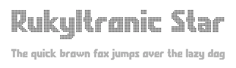 Rukyltronic Star by Typodermic Fonts — Display Font