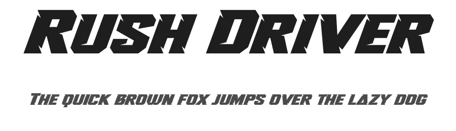 Rush Driver by RantautypeStudio — Display Font