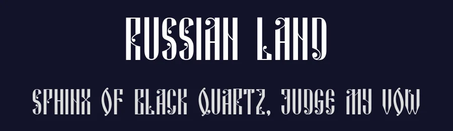 Russian Land by Vladimir Nikolic — Decorative Font — thumbnail 2