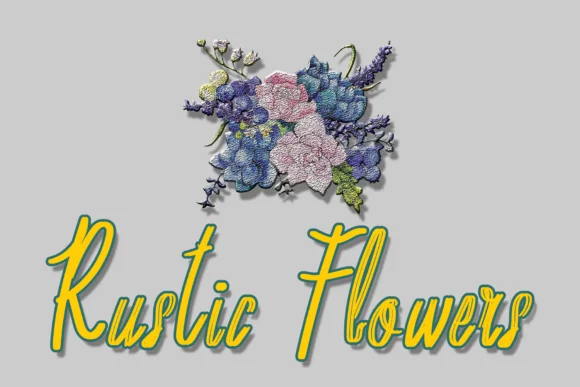 Rustic Flowers Font by el hotcig — Script Handwritten Font