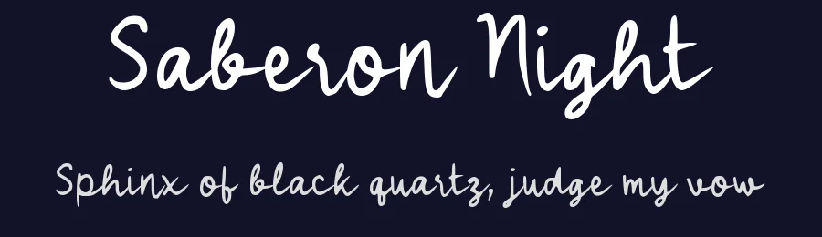 Saberon Night by wepfont.com — Script Handwritten Font — thumbnail 2