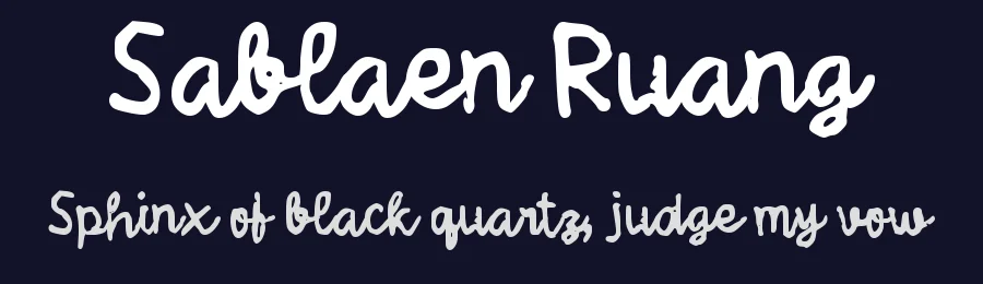 Sablaen Ruang by wepfont.com — Script Handwritten Font — thumbnail 2