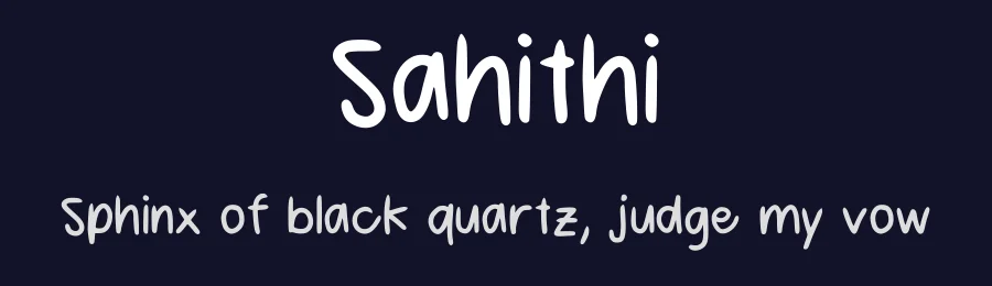 Sahithi by Sahithi Lingampalli — Script Handwritten Font — thumbnail 2