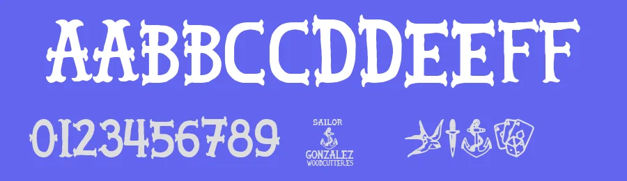 Sailor Gonzalez by Woodcutter — Decorative Font — thumbnail 3