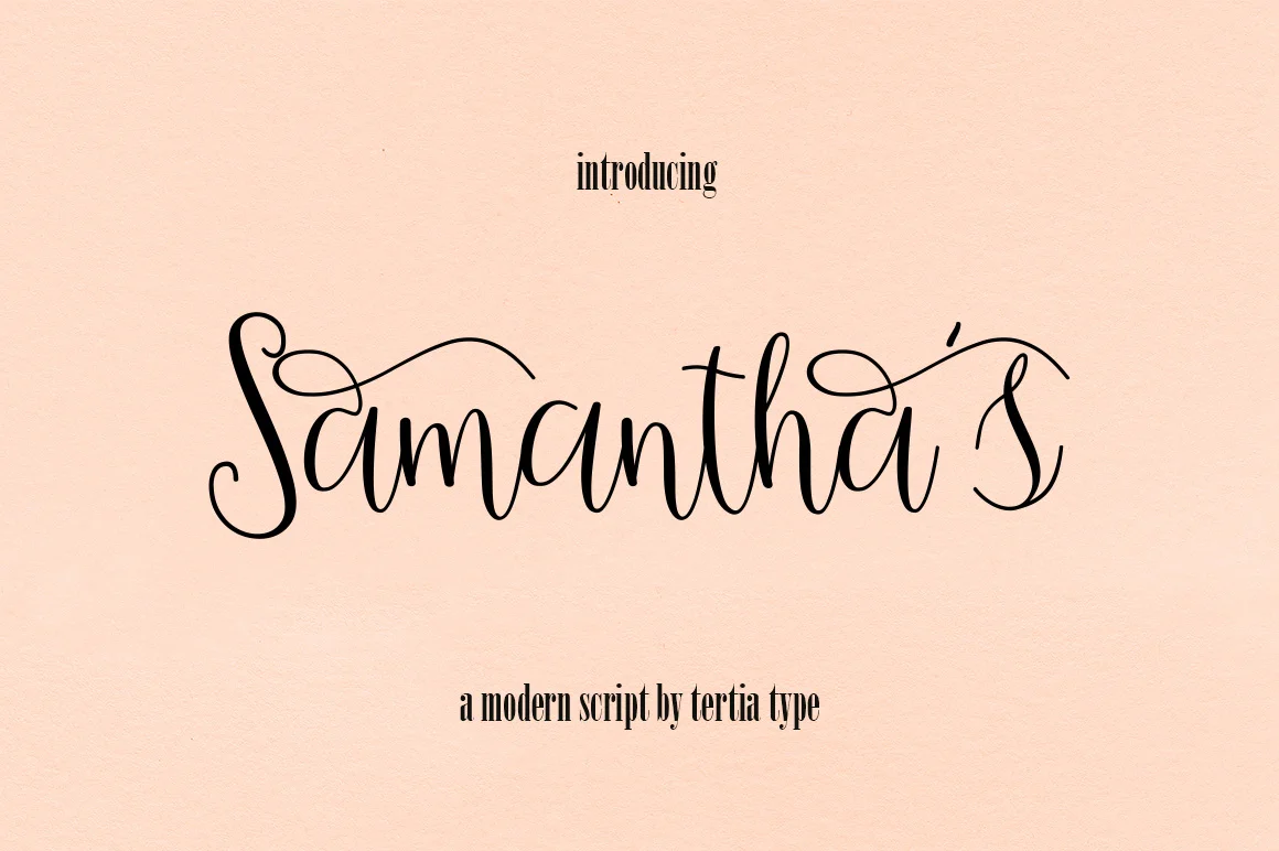 Samantha 's Script Font by akrtype β Script Handwritten Font