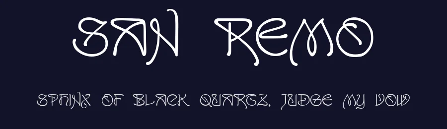 San Remo by Dieter Steffmann — Decorative Font — thumbnail 2