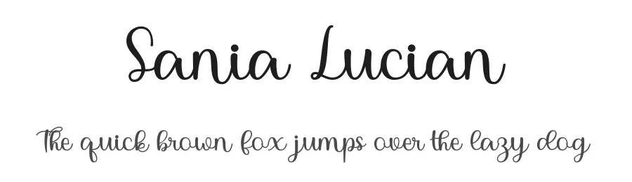 Sania Lucian by niyos β Script Handwritten Font