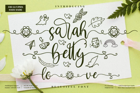 Sarah Betty Font by Perspectype — Script Handwritten Font