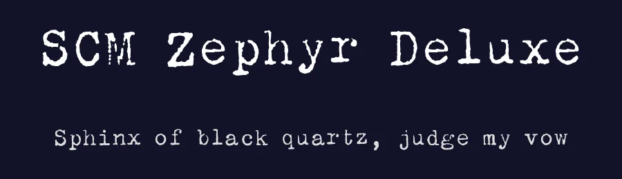 SCM Zephyr Deluxe by Aleksandar Stevanov — Decorative Font — thumbnail 2