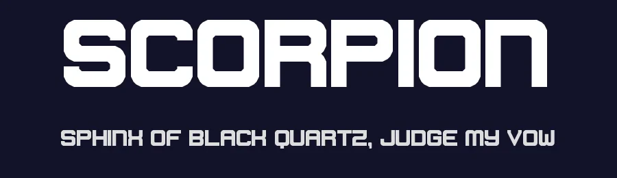 Scorpion by Geronimo Font Studios — Display Font — thumbnail 2