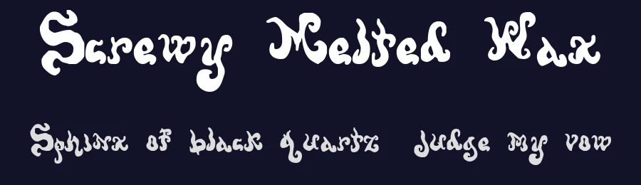 Screwy Melted Wax by Heather Daniel — Decorative Font — thumbnail 2