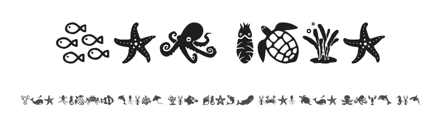 Sea Life by Woodcutter — Dingbats Font