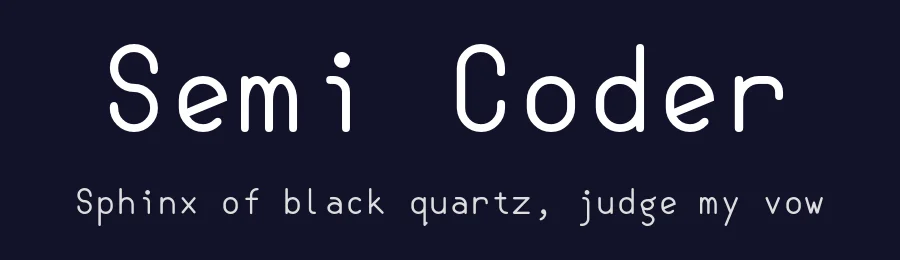 Semi Coder by Walter E Stewart — Sans Serif Font — thumbnail 2