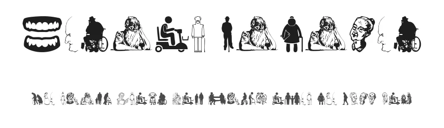 Senior Citizen by Woodcutter — Dingbats Font